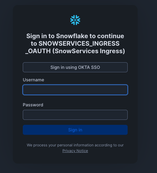 Snowflake sign-on